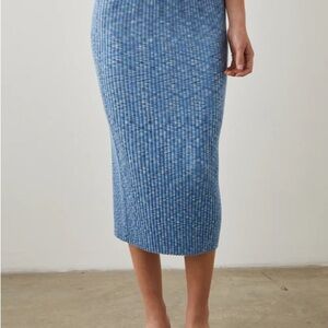 RAILS Blue Ribbed Knit Midi Skirt - NEW WITH TAGS